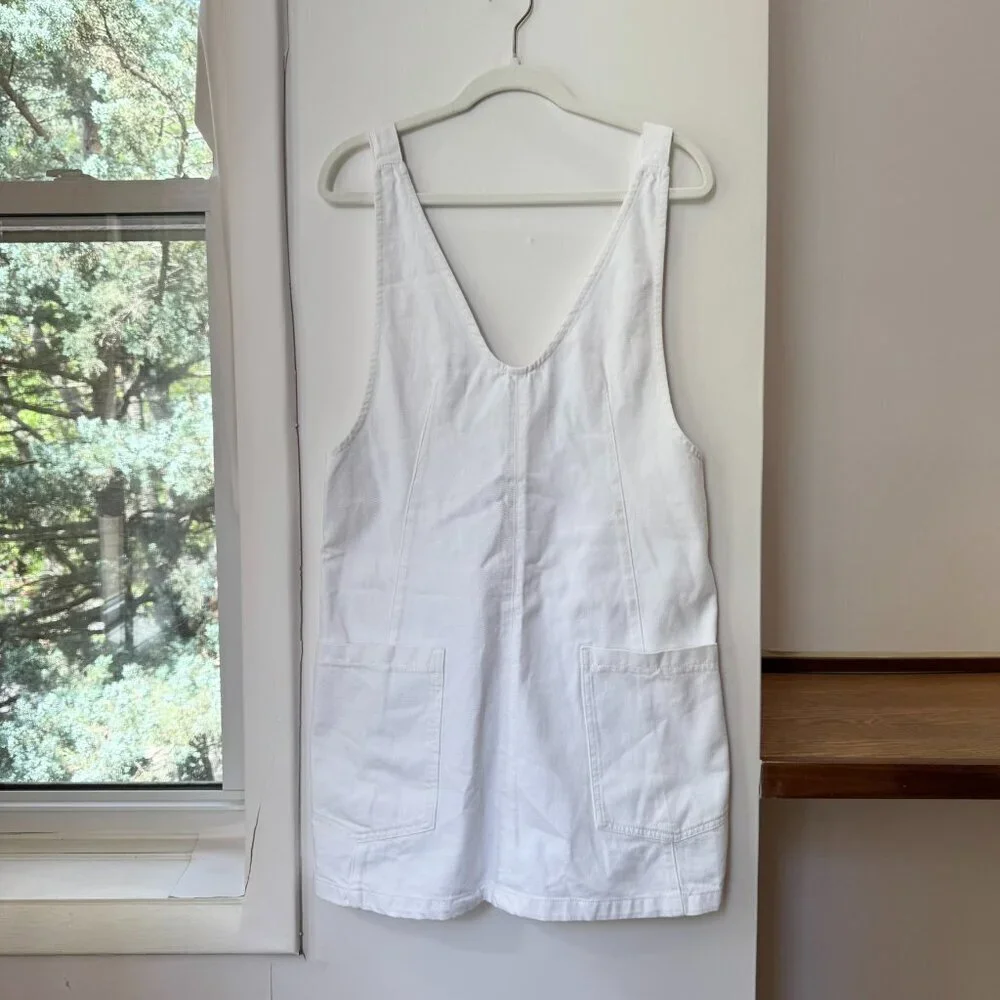 New Free People High Roller Denim Mini Dress White Small
